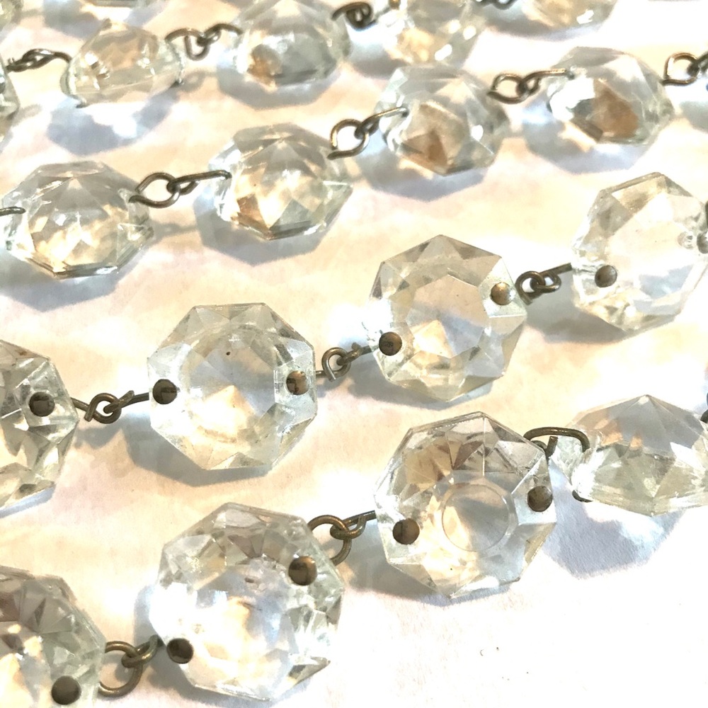 130 Antique 3/4” Wide Glass Chandelier Prisms Boho - Picture 2 of 5